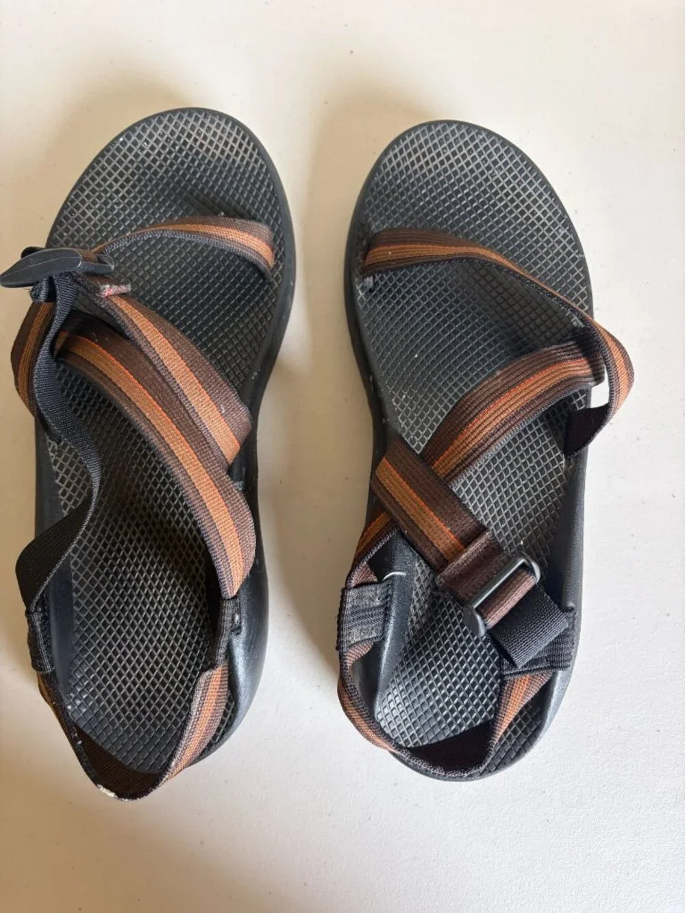 Chaco Z/1 Brown Orange Men's US 13 Hiking Sandals Adjustable Straps